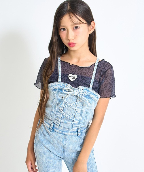 ANAP GiRL（アナップガール） tシャツ レオパード柄 シアー トップス 