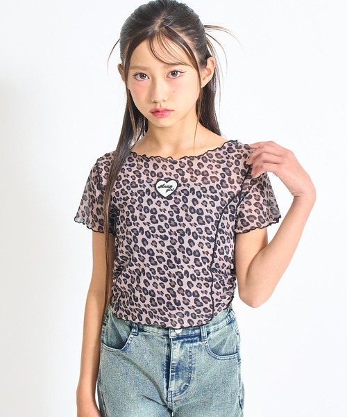 ANAP GiRL（アナップガール） tシャツ レオパード柄 シアー トップス