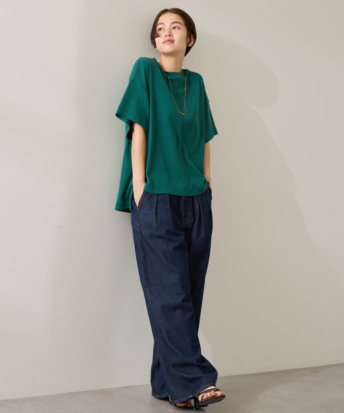【mi】タックデニムパンツ UN ウエストタックデニムパンツ[品番：EHEW0049123]｜AMERICAN
