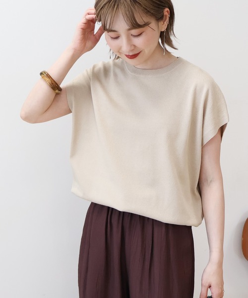 IENA 「IENA」 Vネックニット FREE ナチュラル レディース
