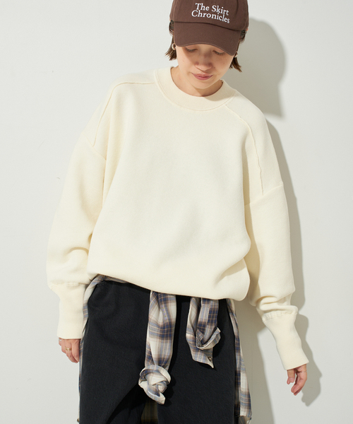 ニット セーター 「追加」オーバーサイズ スウェットライクニット レディース SLOBE IENA ニット セーター 「追加」オーバーサイズ スウェット