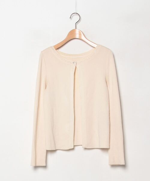 「FOXEY BOUTIQUE」 ビジューニットカーディガン 38 ベージュ レディース