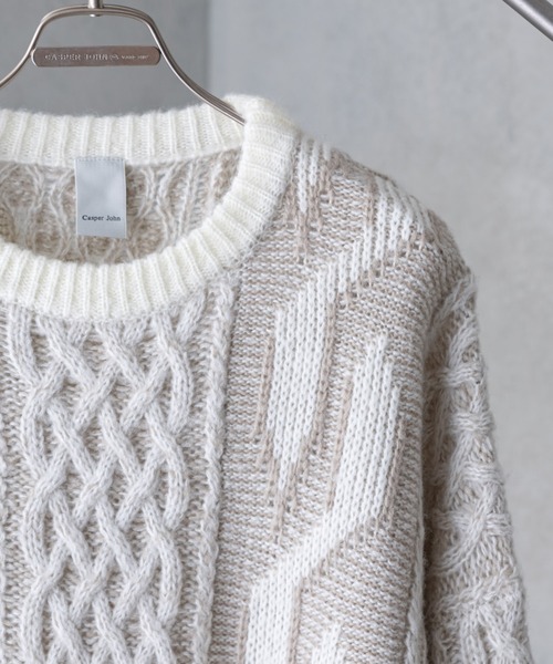 「Casper John」 長袖ニット MEDIUM ブラック メンズ_画像3