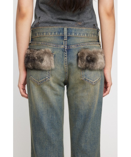 lagua gem FAUX FUR フレアデニム 22inch LAGUA GEM | FAUX FUR フレアデニム (ストレート ) |SHEL'TTER