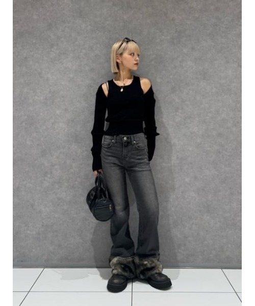 LAGUA GEM ジーンズ デニム デニムパンツ FAUX FUR フレアデニム