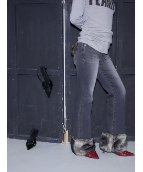 lagua gem FAUX FUR フレアデニム 22inch セール】FAUX FUR フレアデニム（デニムパンツ）｜LAGUA GEM
