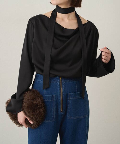 Omekashi（オメカシ） ブラウス シャツ ドレープブラウス レディース