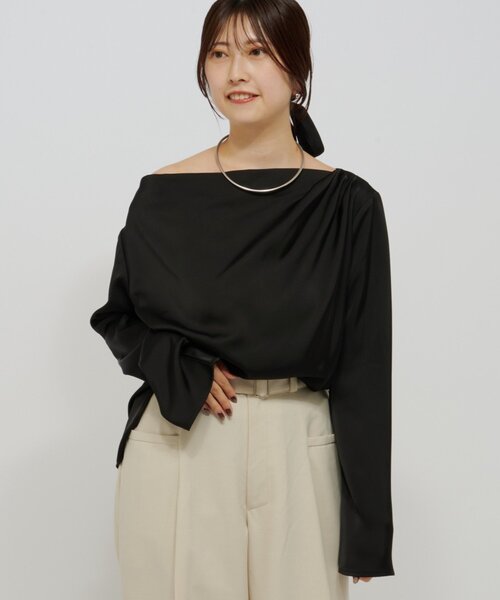Omekashi（オメカシ） ブラウス シャツ ドレープブラウス レディース