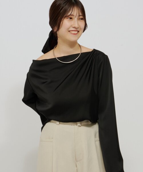 Omekashi（オメカシ） ブラウス シャツ ドレープブラウス レディース