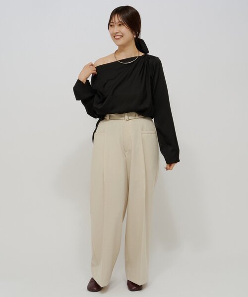 Omekashi（オメカシ） ブラウス シャツ ドレープブラウス レディース