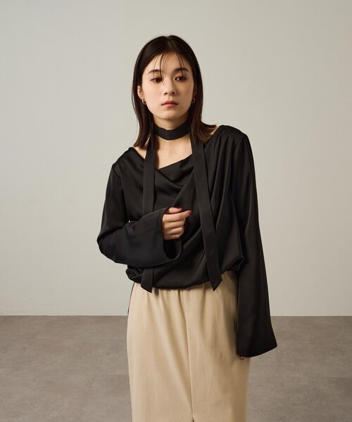 omekashi ドレープブラウス Omekashi（オメカシ） ブラウス シャツ ドレープブラウス レディース