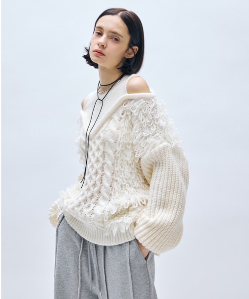 Glenn Martens ×  カットアウトケーブルニットセーター L Glenn Martens × H&M カットアウトケーブルニットセーター L