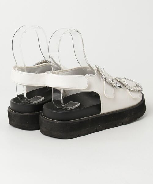 「Juze」 フラットサンダル L ホワイト レディース_画像2