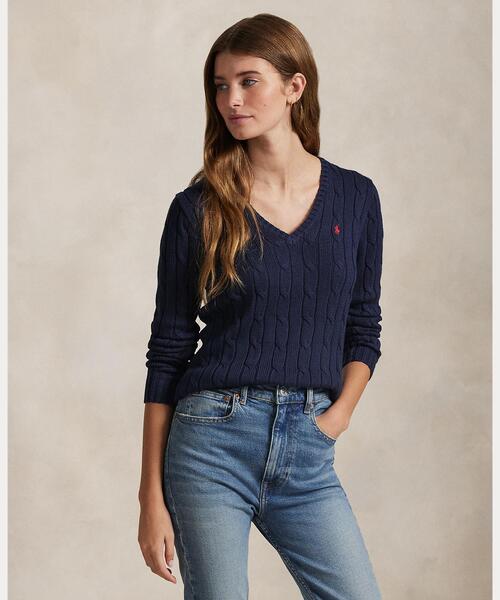 新品未使用　ラルフローレン　Vネック　ケーブルニット POLO RALPH LAUREN（ポロ・ラルフローレン） ラルフローレン ニット