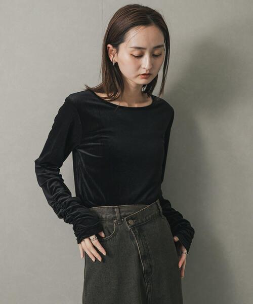 tシャツ ギャザースリーブベロアTシャツ レディース | SENSE OF PLACE by URBAN RESEARCH | 04