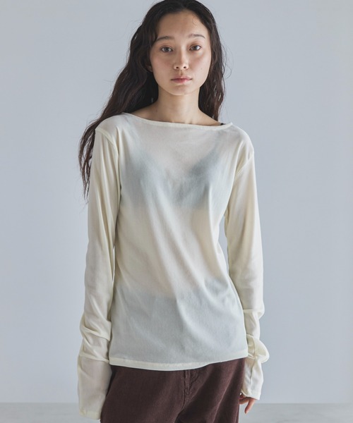 feepur（フェピュール） tシャツ バックオープンフロッキーシアーロン