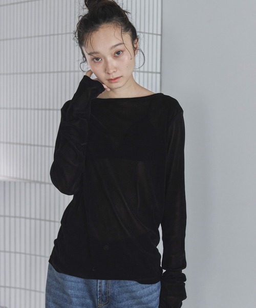 feepur（フェピュール） tシャツ バックオープンフロッキーシアーロン