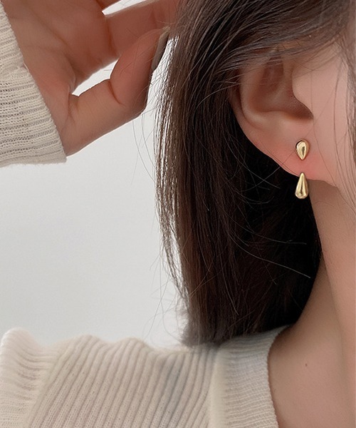 NO WAY ピアス /Bz/ゴールドドロップペアピアス/両耳用(LEY