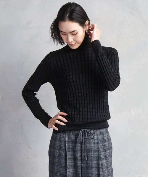 MICHEL KLEIN（ミッシェルクラン） ニット セーター シアーケーブル