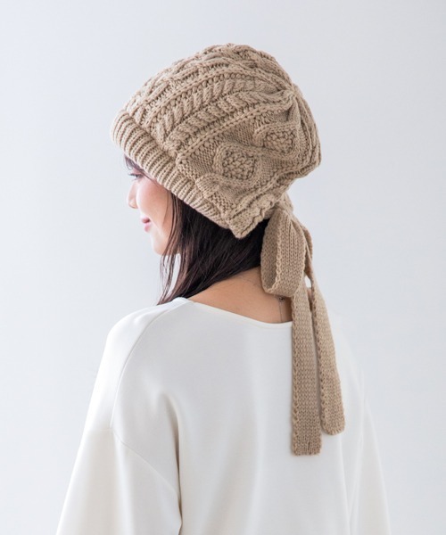 polcadot（ポルカドット） ニット帽 ニットキャップ ケーブルニット