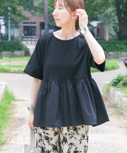 「ITEMS URBANRESEARCH」 半袖カットソー FREE チャコールグレー レディース_画像3