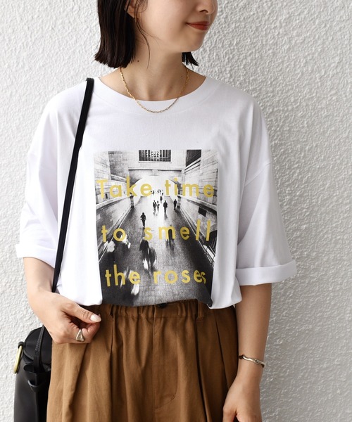 「SHIPS.me」 半袖Tシャツ L チャコールグレー レディース_画像9