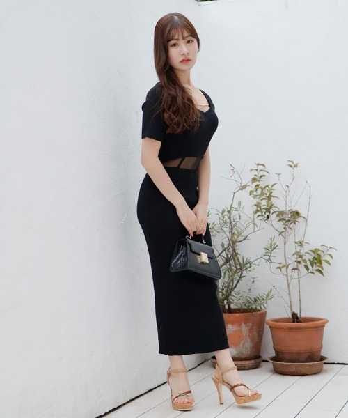 「LIPSERVICE」 半袖ワンピース M アイボリー レディース_画像2