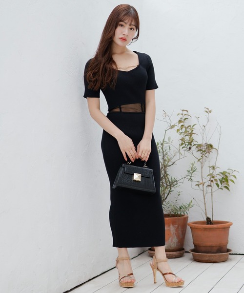 「LIPSERVICE」 半袖ワンピース M アイボリー レディース_画像3