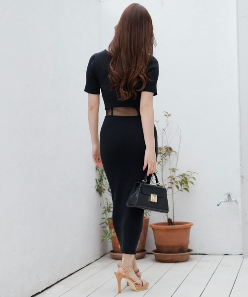 「LIPSERVICE」 半袖ワンピース M アイボリー レディース_画像4