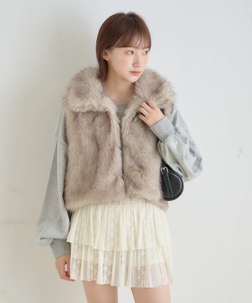 M-LINE ベスト ジレ 「mline」ファーベスト レディース : ZOZOTOWN