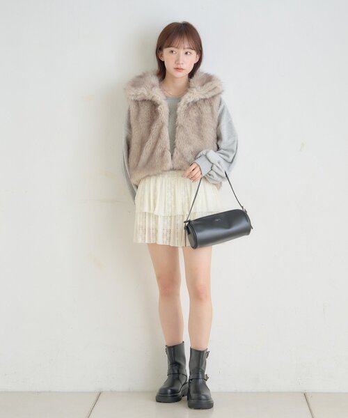 M-LINE ベスト ジレ 「mline」ファーベスト レディース : ZOZOTOWN