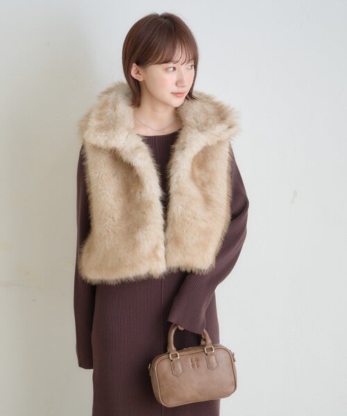 M-LINE ベスト ジレ 「mline」ファーベスト レディース : ZOZOTOWN