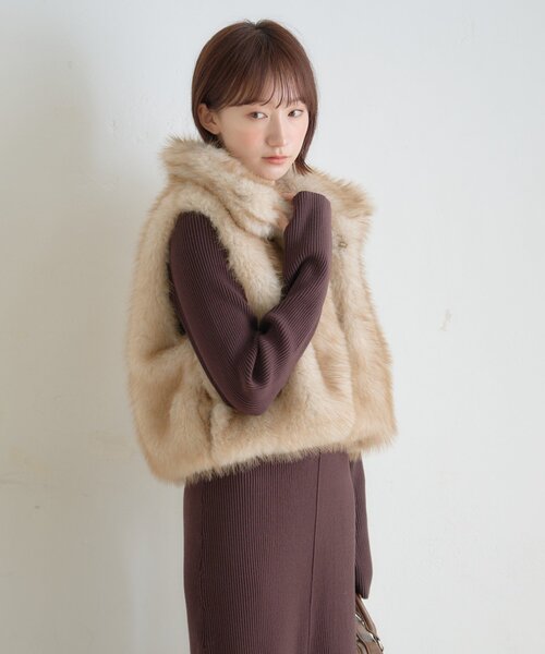 M-LINE ベスト ジレ 「mline」ファーベスト レディース : ZOZOTOWN