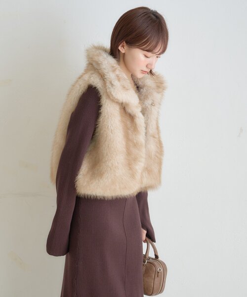 M-LINE ベスト ジレ 「mline」ファーベスト レディース : ZOZOTOWN