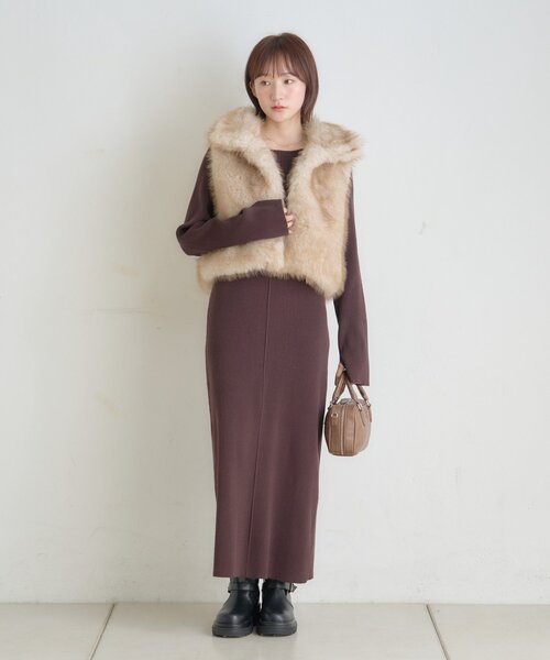 M-LINE ベスト ジレ 「mline」ファーベスト レディース : ZOZOTOWN
