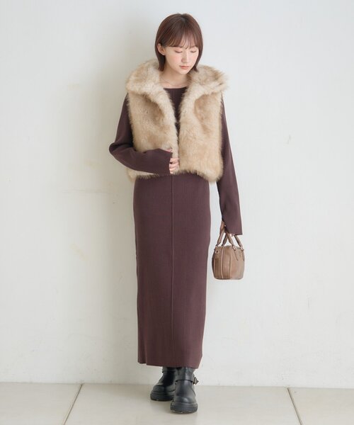 M-LINE ベスト ジレ 「mline」ファーベスト レディース : ZOZOTOWN