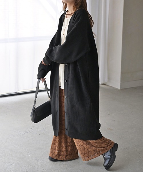 HUG.U（ハグユー） カーディガン スポンジニットロングカーディガン