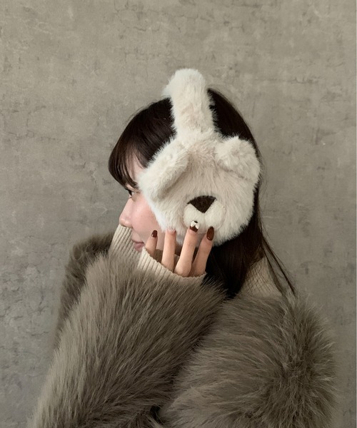 pyornim（ピョルニム） 耳当て イヤーマフ くまさん ふわふわファー