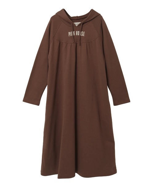 PINK HOUSE ワンピース ロゴプリントフードワンピース : ZOZOTOWN