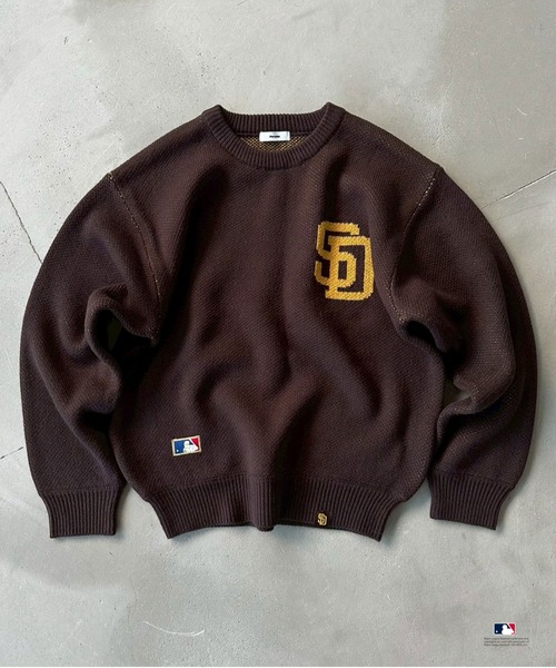Perushu セーター ニット × MLB ジャガードニット メンズ レディース