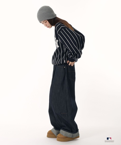Perushu セーター ニット × MLB ジャガードニット メンズ レディース