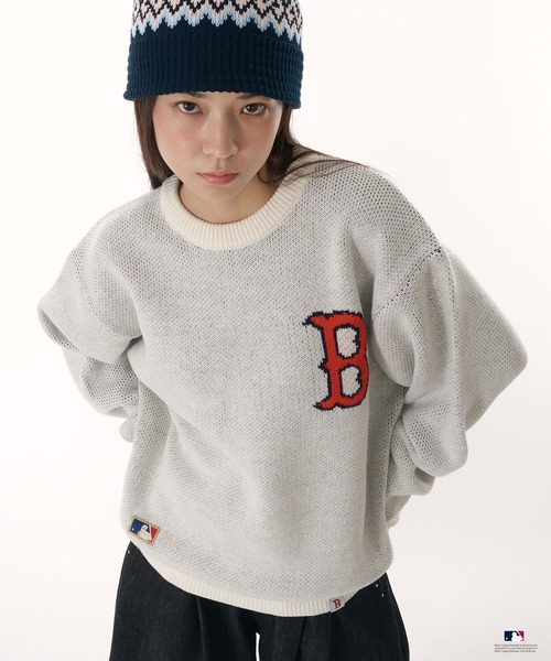 Perushuメンズブランドニット Perushu セーター ニット × MLB ジャガードニット メンズ レディース