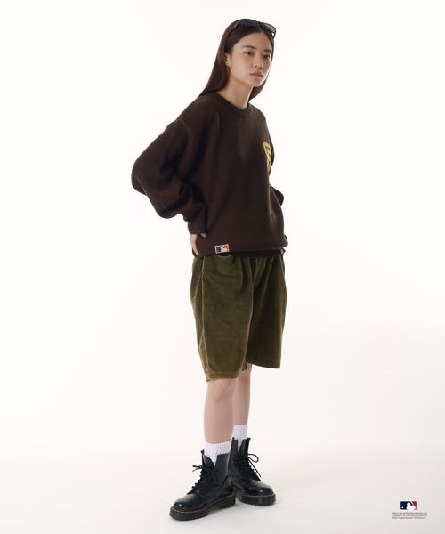 Perushu セーター ニット × MLB ジャガードニット メンズ レディース 