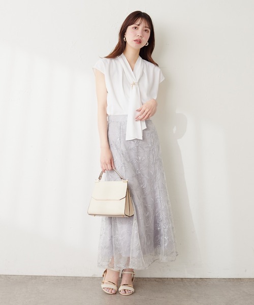 「natural couture」 半袖ブラウス FREE ネイビー レディース_画像2