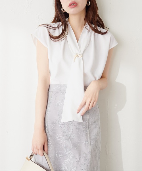 「natural couture」 半袖ブラウス FREE ネイビー レディース_画像3