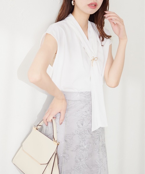 「natural couture」 半袖ブラウス FREE ネイビー レディース_画像4