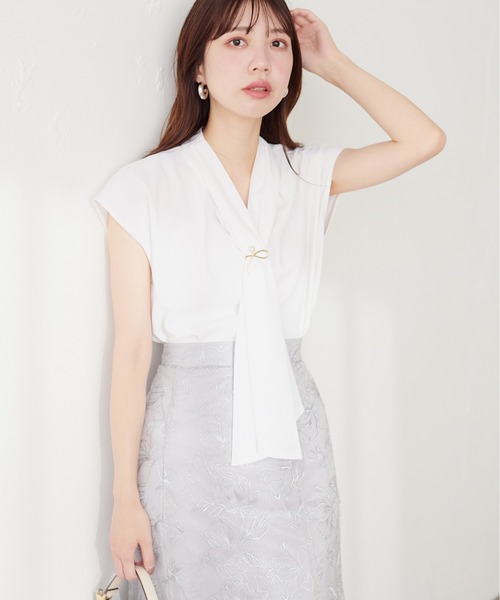 「natural couture」 半袖ブラウス FREE ネイビー レディース_画像5