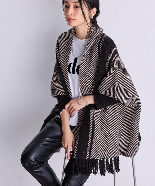 らん様 ニットカーディガン 2黒 RANAN（ラナン） ニットカーディガン LL ブラック系その他 レディース