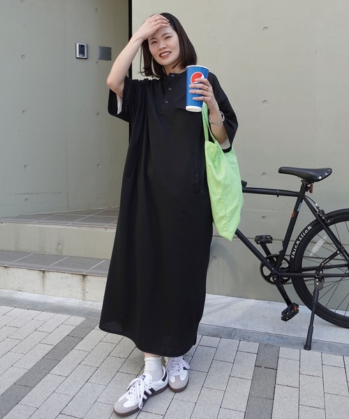 「CORNERS」 半袖ワンピース L ネイビー レディース_画像5