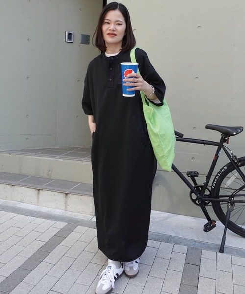 「CORNERS」 半袖ワンピース L ネイビー レディース_画像6